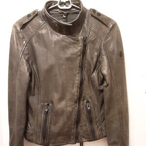Mauritius Candice Leather Jacket in Anthracite